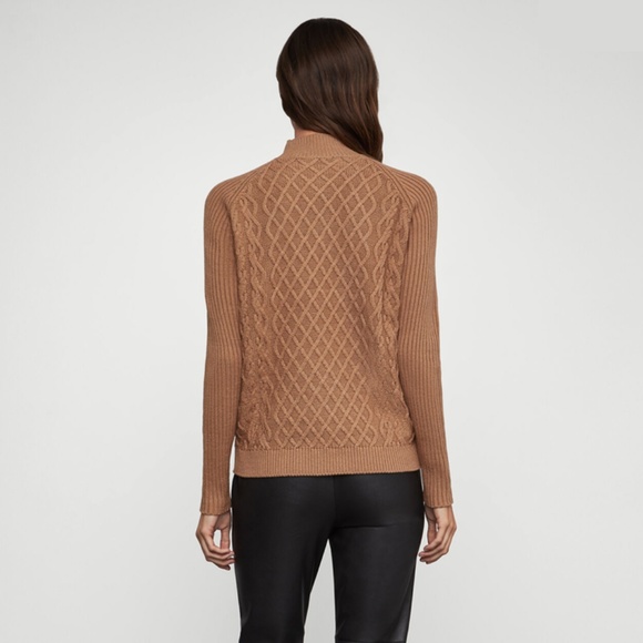 BCBG Cotton Rib Knit Mock Neck Pullover - Picture 3 of 8